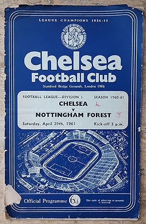 Chelsea versus Nottingham Forest April 29th 1961 (Jimmy Greaves' final Chelsea game) Official pro...