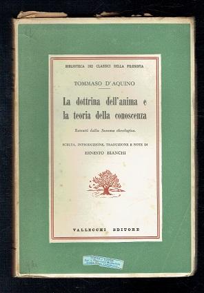 Bild des Verkufers fr La dottrina dell'anima e la teoria conoscenza (Italian text) zum Verkauf von Sonnets And Symphonies