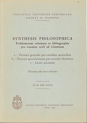 Immagine del venditore per Synthesis Philosophica venduto da librisaggi