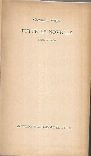 Immagine del venditore per Tutte le novelle. Volume secondo venduto da librisaggi