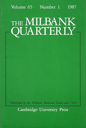 The Milbank Quarterly, Vol. 65, Number 1 1987