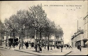 Bild des Verkufers fr Ansichtskarte / Postkarte Courbevoie Hauts de Seine, La Place Herold zum Verkauf von akpool GmbH