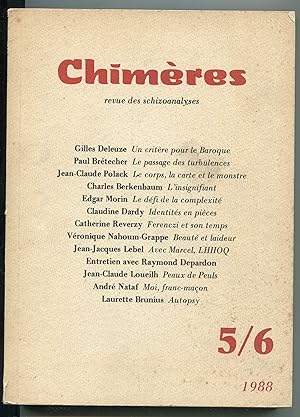 Image du vendeur pour Chimres. Revue des schizoanalyses 5/6, 1998 mis en vente par LibrairieLaLettre2