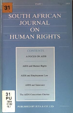 Imagen del vendedor de South African journal on human rights part 1 with a focus on AIDS. a la venta por books4less (Versandantiquariat Petra Gros GmbH & Co. KG)