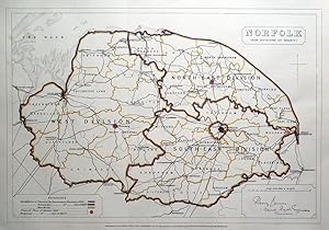 Antique Map NORFOLK, H.James original 1868