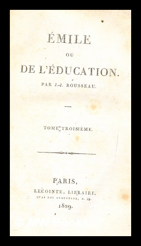 Image du vendeur pour mile, ou, De l'ducation, tome 3 mis en vente par MW Books Ltd.