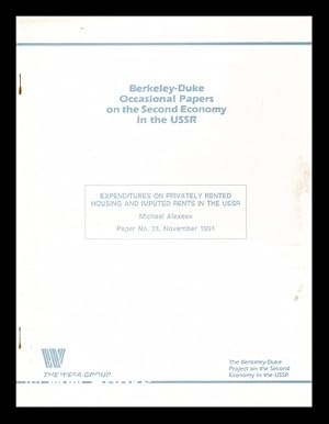 Imagen del vendedor de Expenditures on privately rented housing and imputed rents in the USSR a la venta por MW Books Ltd.