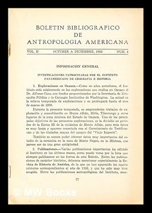 Imagen del vendedor de Boletn de antropologa americana - Octubre a Diciembre 1938 a la venta por MW Books Ltd.