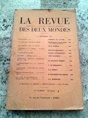 LA REVUE DES DEUX MONDES. 1º Décembre 1951. nº- 23