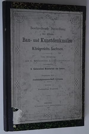 Bild des Verkufers fr Beschreibende Darstellung der lteren Bau- und Kunstdenkmler des Knigreichs Sachsen. 20. Heft. Amtshauptmannschaft Grimma (II. Hlfte) zum Verkauf von Auceps-Antiquariat Sebastian Vogler