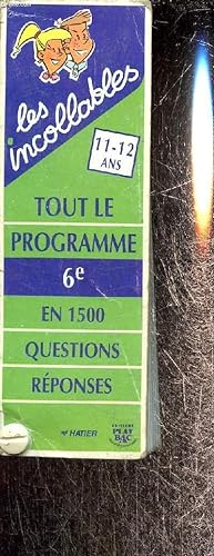 Bild des Verkufers fr Les incollables - Tour le programme 6e en 1500 questions rponses zum Verkauf von Le-Livre