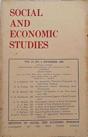 Social and Economic Studies Vol. 17, No. 3, September, 1968