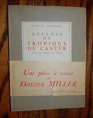 Image du vendeur pour Defense du Tropique du Cancer (Defense of Tropic of Cancer) mis en vente par Route 3 Books