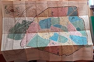 NOUVEAU PLAN COMPLET DE LA VILLE DE PARIS EN 1876. AVEC L'INDICATION DE L'ITINERAIRE DES LIGNES D...