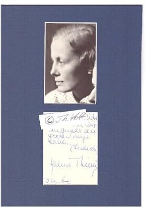 Seller image for HELENE THIMIG-REINHARDT (1889-1974) Professor Dr. , sterreichische Schauspielerin, Regisseurin und Theaterdirektorin, Frau von Max Reinhardt for sale by Herbst-Auktionen