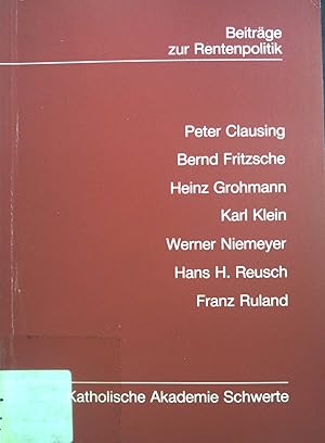 Bild des Verkufers fr Beitrge zur Rentenpolitik. Akademie Vortrge 31 zum Verkauf von books4less (Versandantiquariat Petra Gros GmbH & Co. KG)