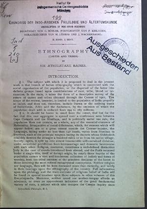 Imagen del vendedor de Ethnography. Grundriss der Indo-Arischen Philologie und Altertumskunde: II. Band, Heft 5. a la venta por books4less (Versandantiquariat Petra Gros GmbH & Co. KG)