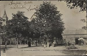 Ansichtskarte / Postkarte Garenne Bezons Hauts de Seine, Le Marche et l'Eglise
