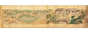 Two fine & luxuriously painted scrolls (260 x 4900 mm.; 260 x 4930 mm.) on mica paper, gold-flake...