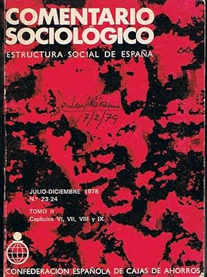 Bild des Verkufers fr COMENTARIO SOCIOLGICO. Julio.diciembre 1978. Ao VI n 23-24 zum Verkauf von Librera Torren de Rueda