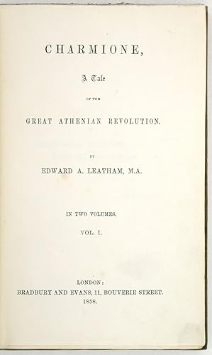 Charmione, A Tale of the great Athenian Revolution. In Two Volumes. Vol. I [-II].