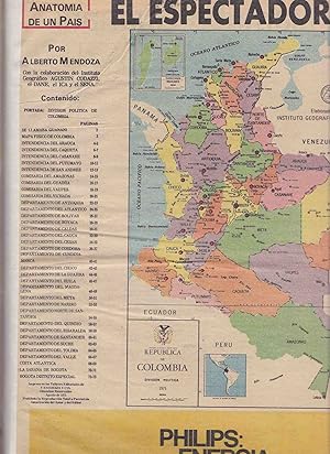 Anatomia de un Pais: Republica de Colombia. Con la colaboracion del Instituto Geográfico AGUSTIN ...