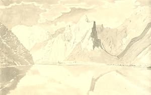 Bild des Verkufers fr [Blick ber den Knigssee auf St. Bartholom und die Berge]. zum Verkauf von Antiquariat Weinek