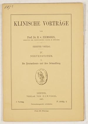 Imagen del vendedor de Die Neurasthenie und ihre Behandlung. a la venta por Antiq. F.-D. Shn - Medicusbooks.Com