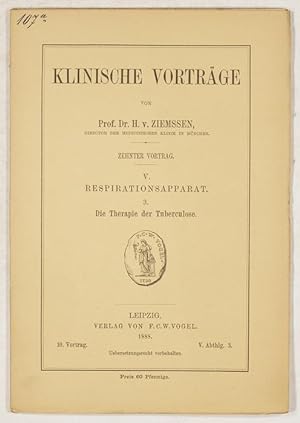 Imagen del vendedor de Die Therapie der Tuberculose. a la venta por Antiq. F.-D. Shn - Medicusbooks.Com