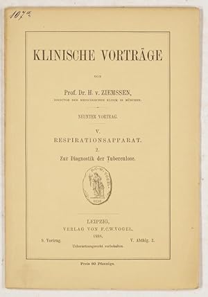 Imagen del vendedor de Zur Diagnostik der Lungentuberculose. a la venta por Antiq. F.-D. Shn - Medicusbooks.Com