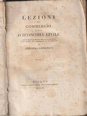 Image du vendeur pour Lezioni di commercio o sia d'economia civile 2voll mis en vente par Librodifaccia