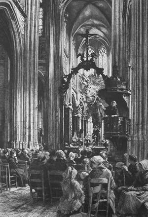 Bild des Verkufers fr Intrieur de l'Eglise Saint Maclou  Rouen. zum Verkauf von Librairie BERTRAN