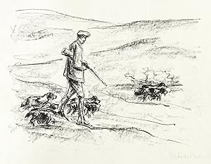 Liebermann, Max. - "Jäger mit Spaniels (in den Dünen)".