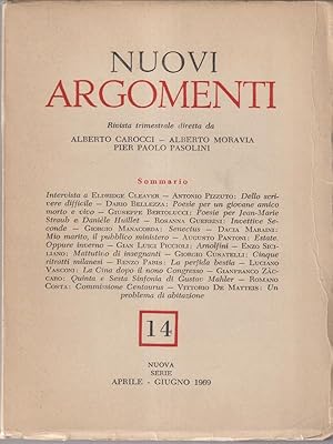 Nuovi argomenti n. 14 aprile-giugno 1969