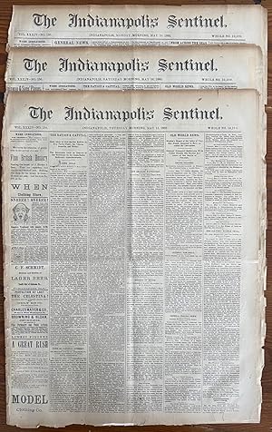 Three (3) May 1885 The Indianapolis Sentinel Newspapers, 8 page issues, each with The Riel Rebell...