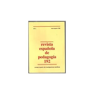 Seller image for REVISTA ESPAOLA DE PEDAGOGA 192 for sale by Librera Salamb