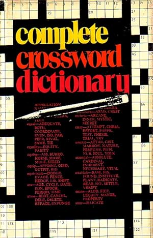 Seller image for The Complete Crossword Dictionary for sale by Ye Old Bookworm