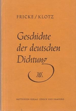 Bild des Verkufers fr Geschichte der deutschen Dichtung. zum Verkauf von Ant. Abrechnungs- und Forstservice ISHGW