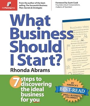 Seller image for What Business Should I Start : Seven Steps to Discovering the Ideal Business for You for sale by GreatBookPrices