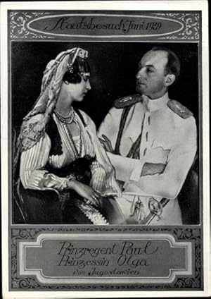 Ansichtskarte / Postkarte Prinzregent Paul und Prinzessin Olga von Jugoslawien