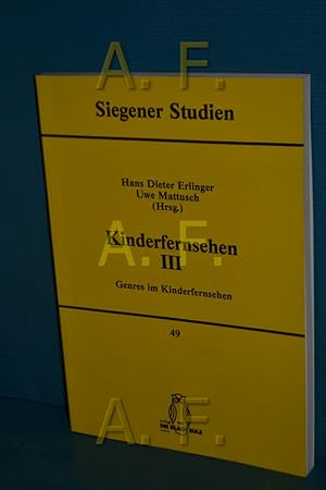 Bild des Verkufers fr Genres im Kinderfernsehen // (Kinderfernsehen 3, Siegener Studien Band 49) Hans Dieter Erlinger , Uwe Mattusch (Hrsg.) zum Verkauf von Antiquarische Fundgrube e.U.