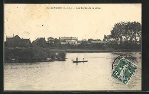 Carte postale St-Genouph, Les Bords de la Loire et Vue sur la Ville