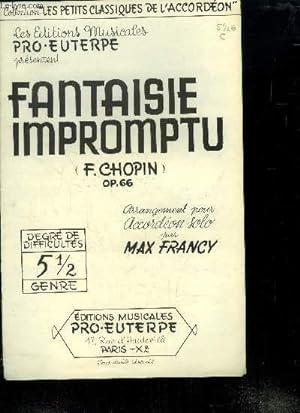 Imagen del vendedor de Fantaisie impromptu pour accordon solo a la venta por Le-Livre