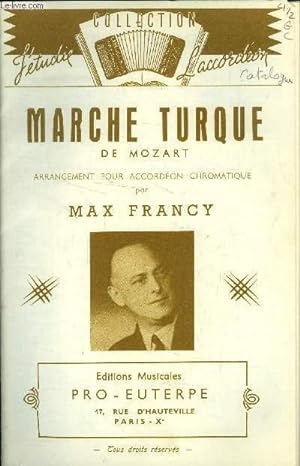Imagen del vendedor de Marche turque de Mozart, pour accordon chromatique a la venta por Le-Livre