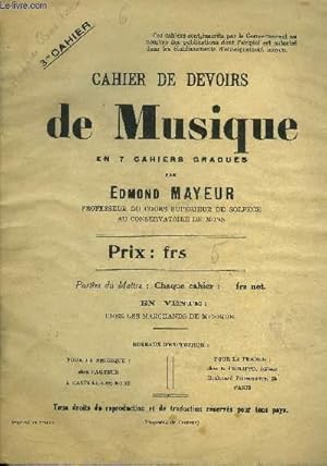 Seller image for Cahier de devoirs de musique en 7 cahiers gradus for sale by Le-Livre