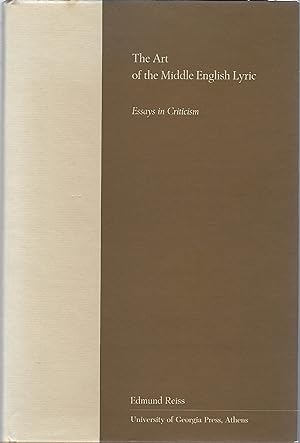 Seller image for THE ART OF THE MIDDLE ENGLISH LYRIC for sale by Columbia Books, ABAA/ILAB, MWABA