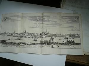 Rostock-Warnemünde, anno 1653, grosse Panoramaansicht Merian Matthäus