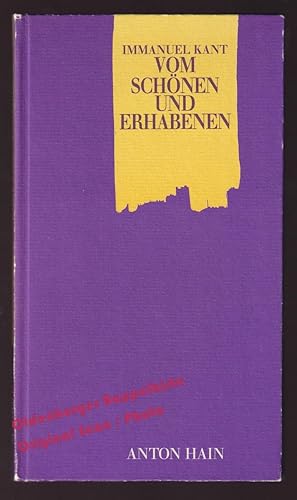 Vom Schönen und Erhabenen - Kant, Immanuel