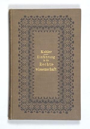 Bild des Verkufers fr Einfhrung in die Rechtswissenschaft. 2., verb. u. verm. Auflage. zum Verkauf von Versandantiquariat Wolfgang Friebes