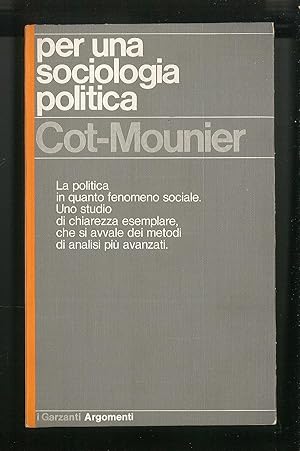 Seller image for Per una sociologia politica for sale by Sergio Trippini